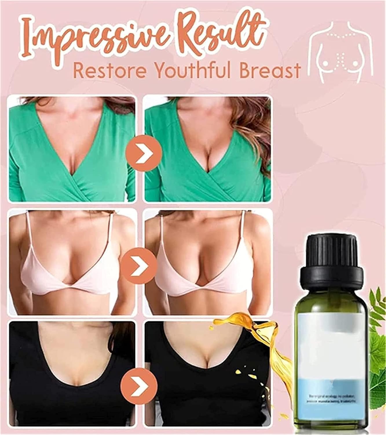 Breast Plumping Oil,Natural Herbal Bust Up Essential Oii