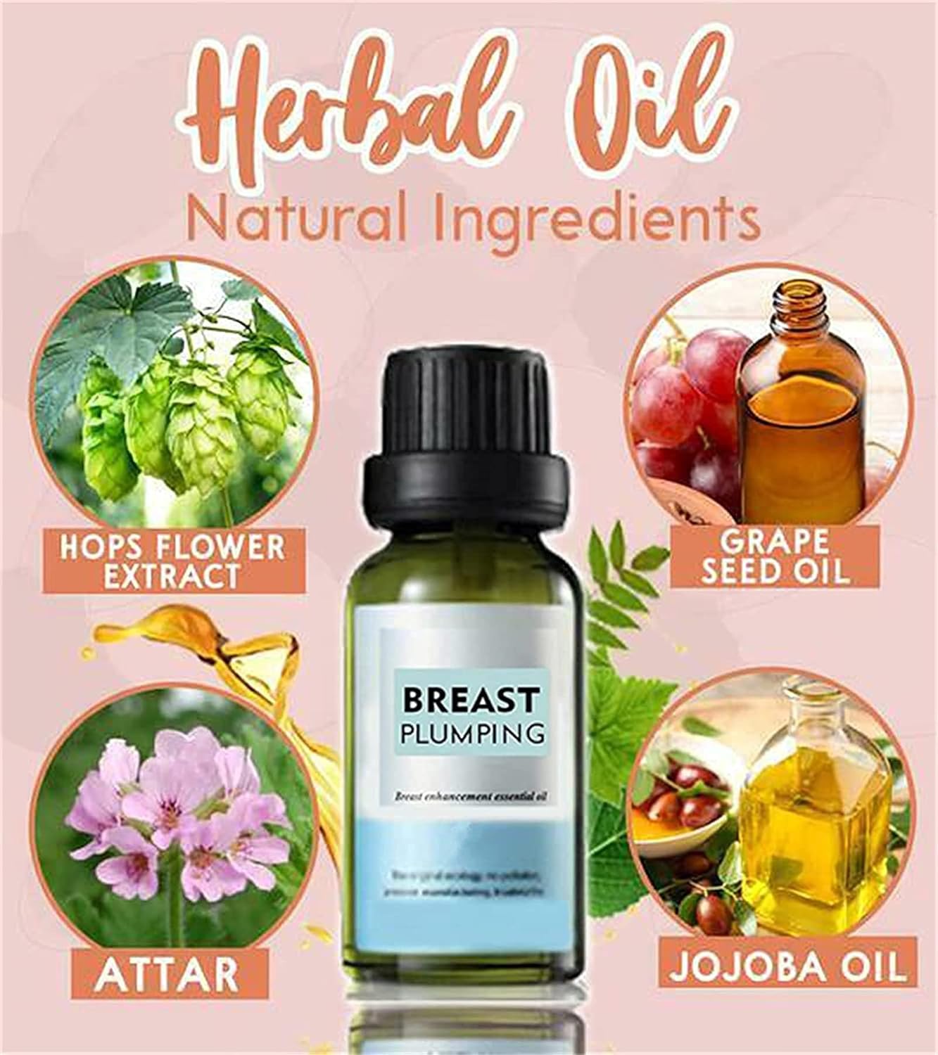 Breast Plumping Oil,Natural Herbal Bust Up Essential Oii