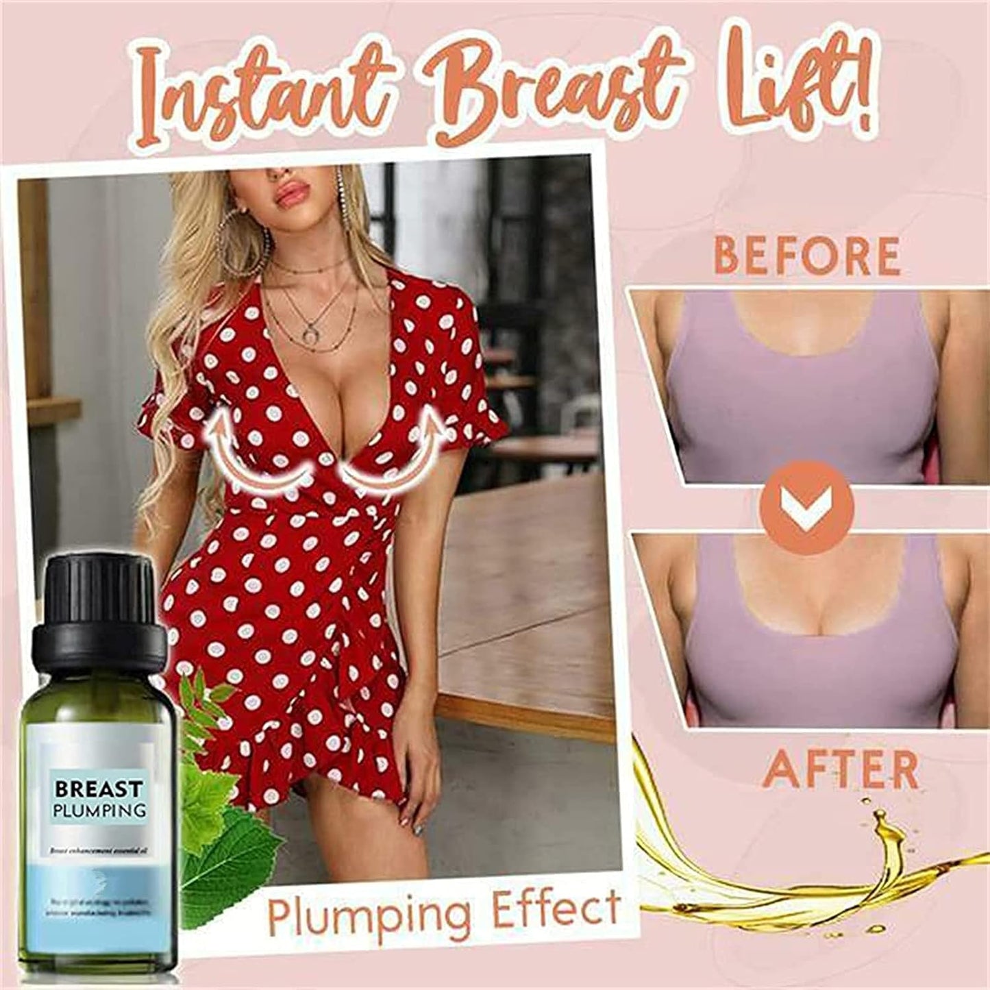 Breast Plumping Oil,Natural Herbal Bust Up Essential Oii