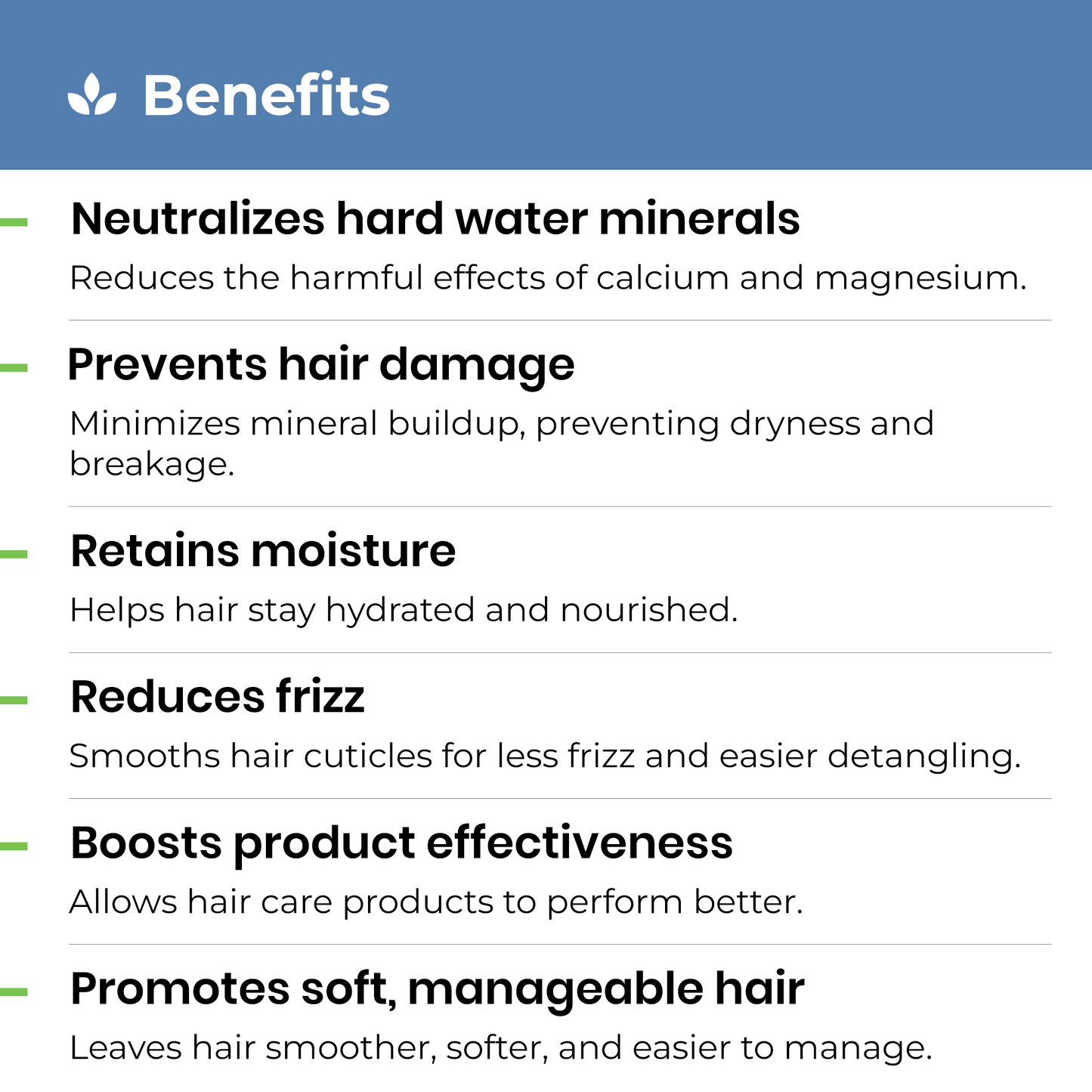 ((PACK OF 3 )) Instant Water Softener for Hair Loss Due to Hard Water